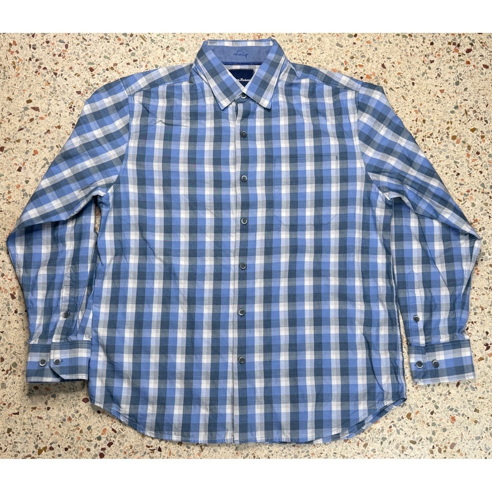 Tommy Bahama Men's Button Up Long Sleeve Plaid Shirt Size Small